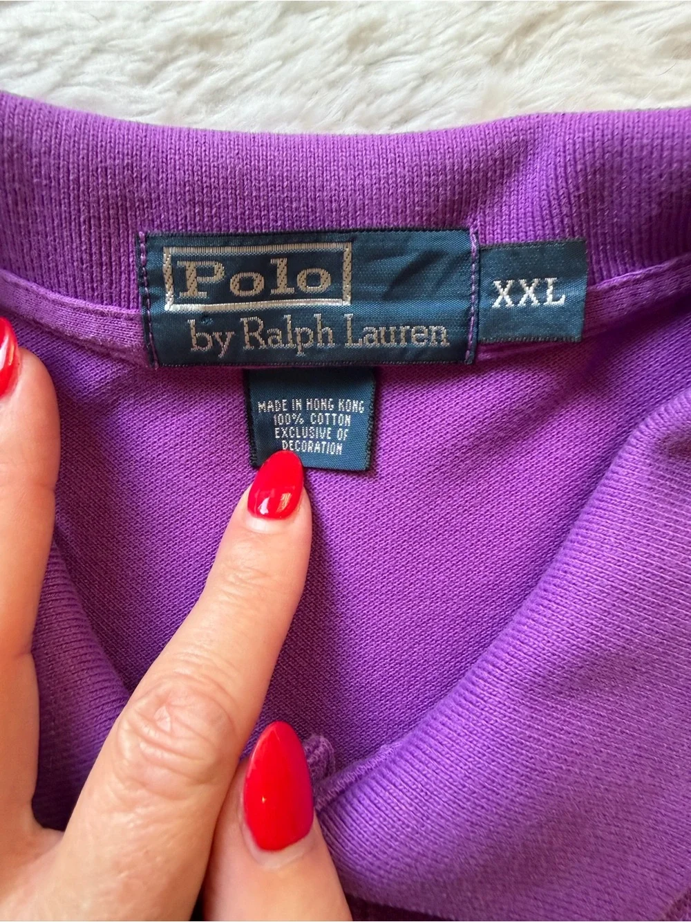 Polo Ralph Lauren Purple Classic Mesh Cotton Polo Shirt Men’s XXL Vintage